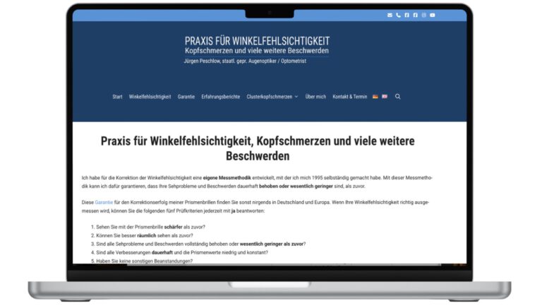 Praxis für Winkelfehlsichtigkei, Kopfschmerzen und viele weitere Beschwerden,Jürgen Peschlow