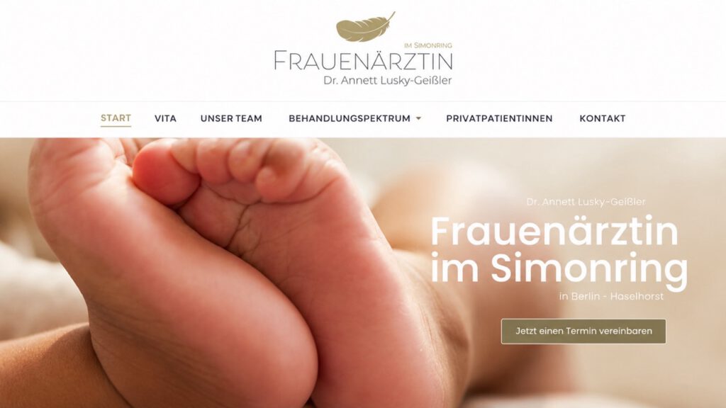 Website von Frauenärztin im Simonring